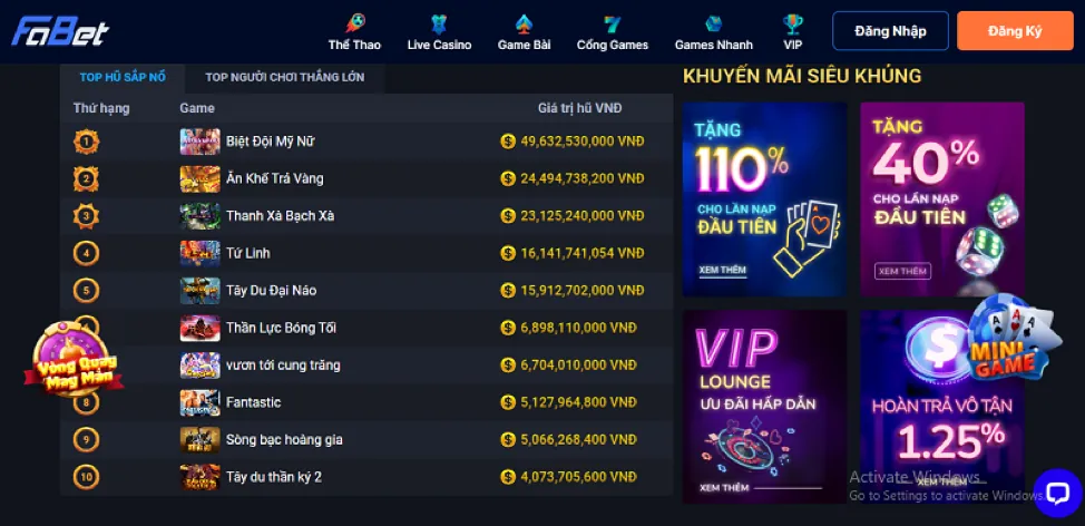 Tổng quan khuyến mãi Lucky8